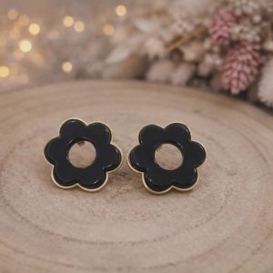 boucles d'oreilles noires