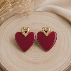 boucles d'oreilles bordeaux