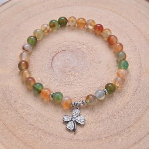 bracelet à perles kaki