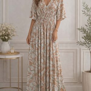 robe longue taupe