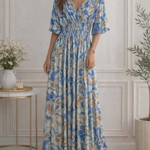 robe longue bleue