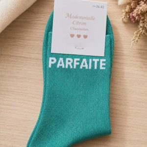chaussettes à paillettes Parfaite verte