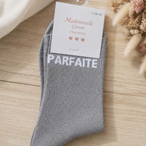 chaussettes à paillettes Parfaite grise